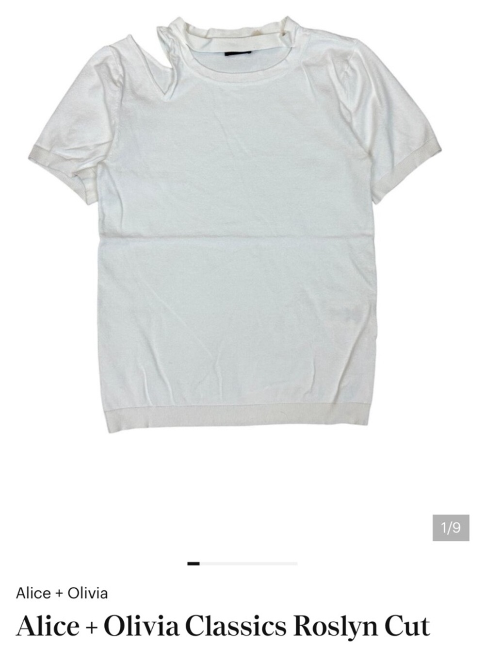 NWT Alice + Olivia Classics Roslyn Cut Out Short Sleeve Shirt Women's Medium - Picture 1 of 1